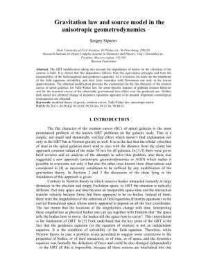 Gravitation Law and Source Model in the Anisotropic Geometrodynamics