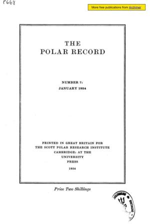 The Polar Record Number 7
