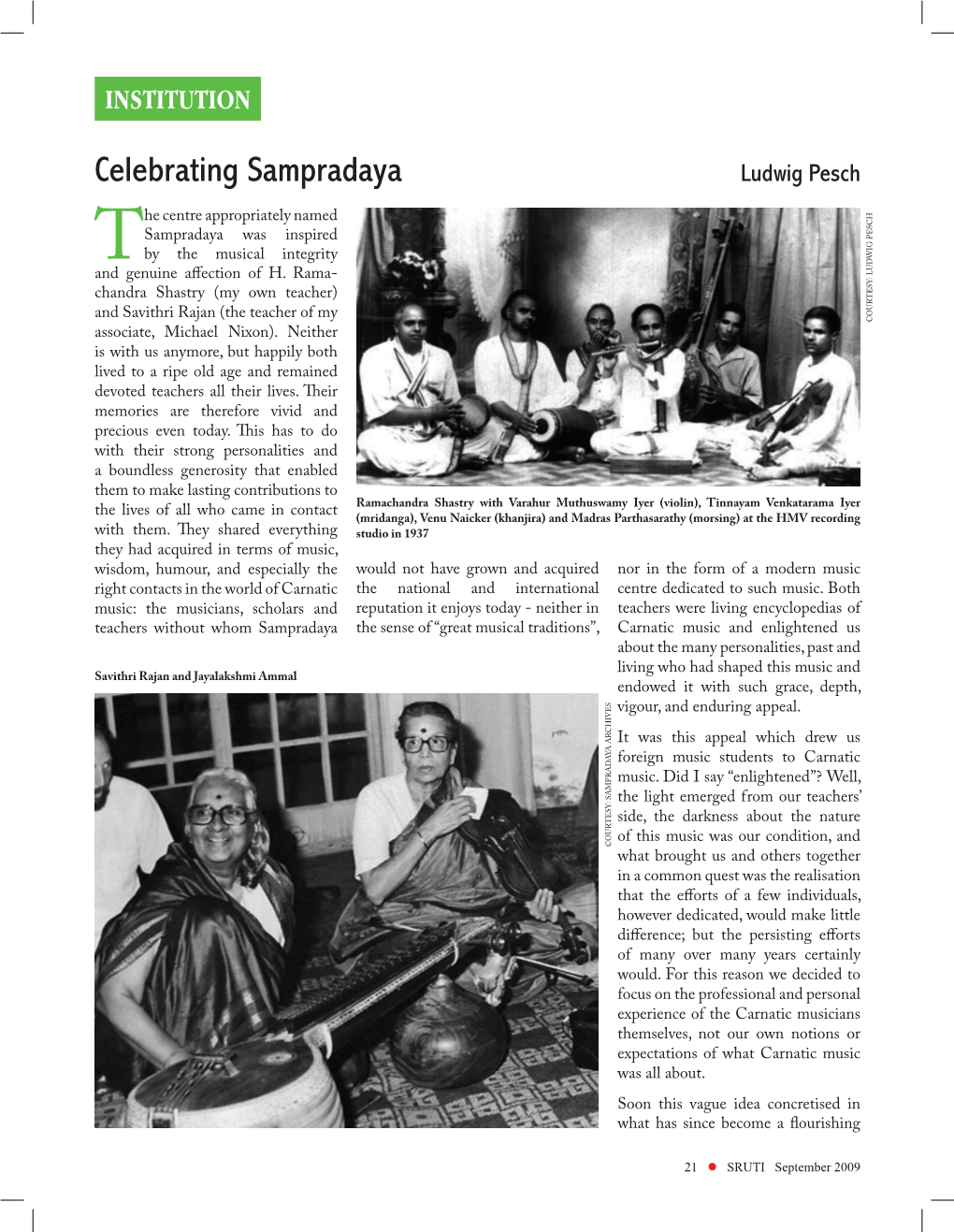 Celebrating Sampradaya Ludwig Pesch