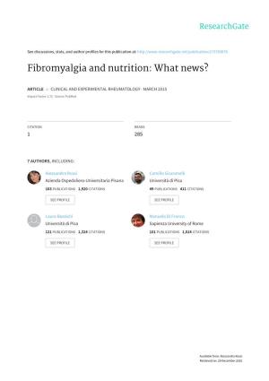 Fibromyalgia and Nutrition – What News? – 2015