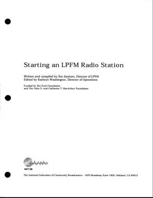 Starting an LPFM Radio Station
