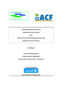 ACF-CAF Anthropometric Nutrition Survey and IYCF Study