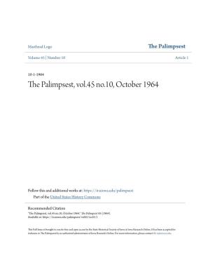 The Palimpsest, Vol.45 No.10, October 1964