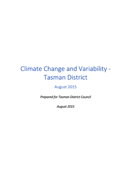 Climate Change and Variability - Tasman District August 2015