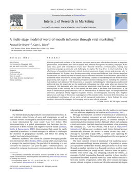 A Multi-Stage Model of Word of Mouth Through Viral