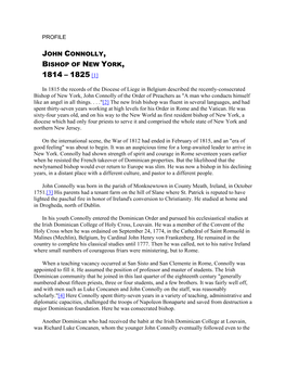 John Connolly, Bishop of New York, 1814 – 1825 [1]