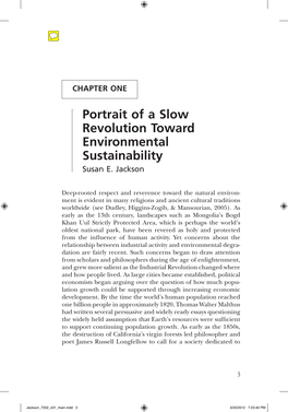 Portrait of a Slow Revolution Toward Environmental Sustainability Susan E