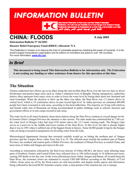 (Floods)-Information Bulletin