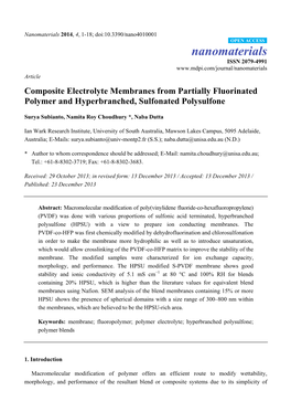 Composite Electrolyte Membranes from Partially Fluorinated Polymer and Hyperbranched, Sulfonated Polysulfone