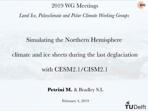 Land Ice, Paleoclimate and Polar Climate Working Groups