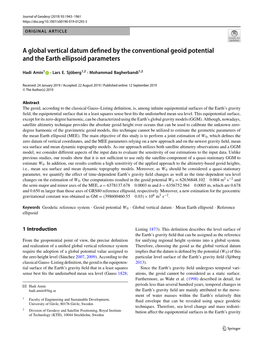 A Global Vertical Datum Defined by the Conventional Geoid Potential And