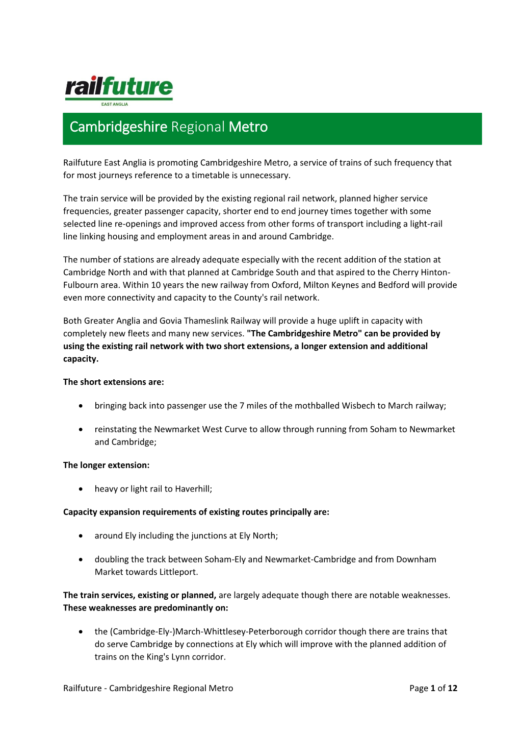 Cambridgeshire Regional Metro