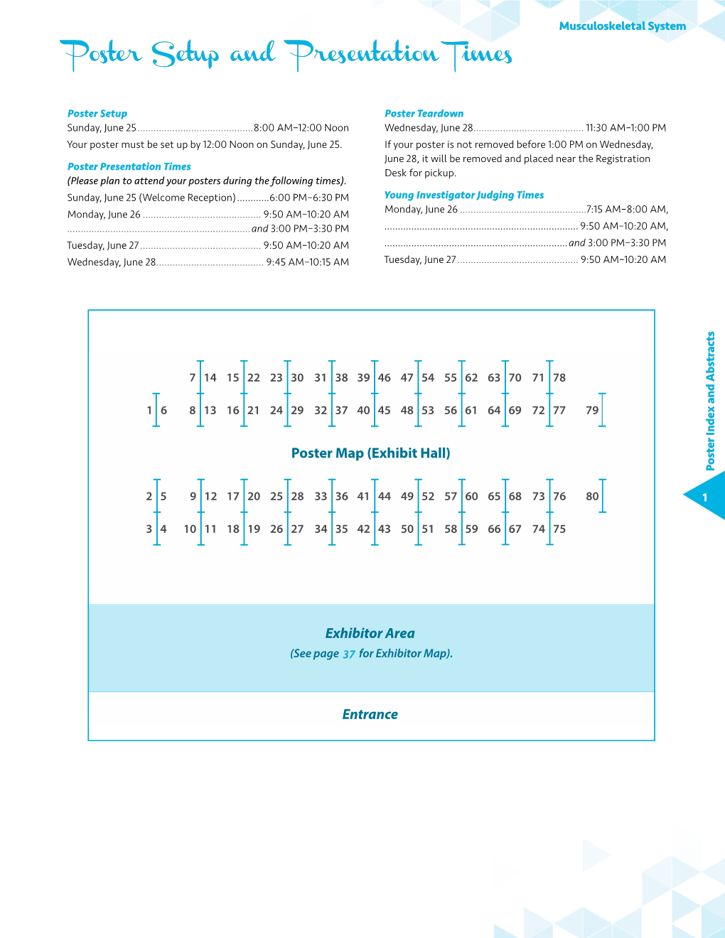 Poster Setup and Presentation Times