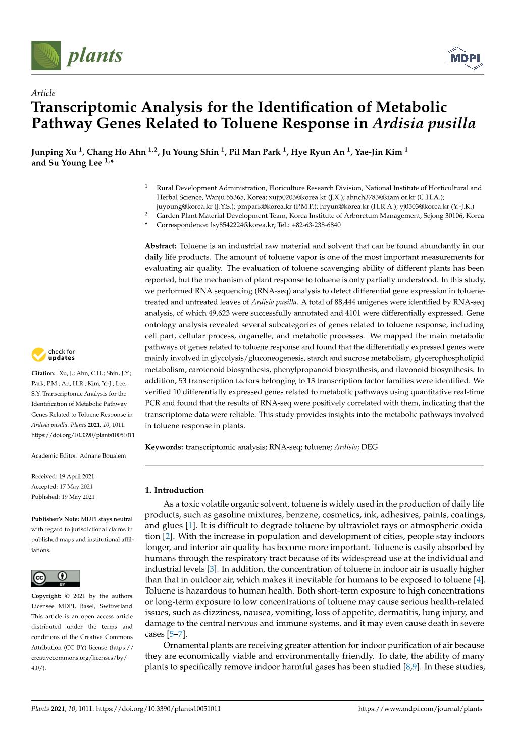 Transcriptomic Analysis for the Identification of Metabolic Pathway