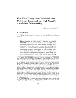 How Five Young Men Channeled Nine Old Ment: Janus and the 1-Ligh Court's Anti-Labor Policymaking