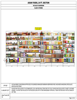 ASIAN FOODS, 24 FT. SECTION HQ Deca PLANOGRAM CLASS 5 STORES