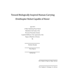 Toward Biologically Inspired Human-Carrying Ornithopter Robot Capable of Hover