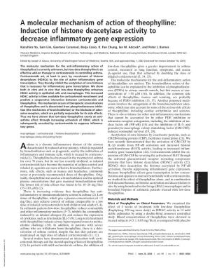 A Molecular Mechanism of Action of Theophylline: Induction of Histone Deacetylase Activity to Decrease Inflammatory Gene Expression