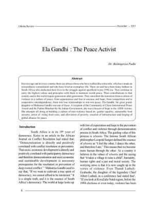 Ela Gandhi : the Peace Activist