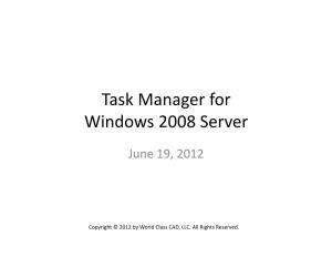 Task Manager for Windows 2008 Server