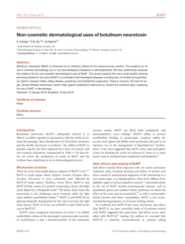Cosmetic Dermatological Uses of Botulinum Neurotoxin