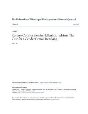 Reverse Circumcision in Hellenistic Judaism: the Case for a Gender Critical Readying Josh Law