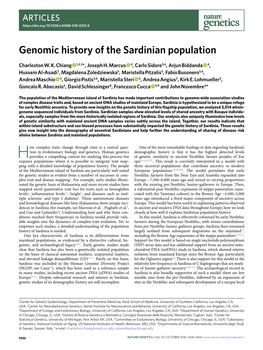 Genomic History of the Sardinian Population
