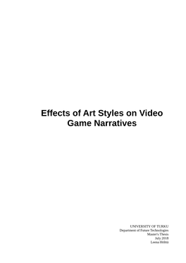 Effects of Art Styles on Video Game Narratives