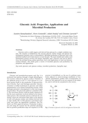Gluconic Acid: Properties, Applications and Microbial Production