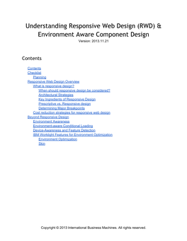 Understanding Responsive Web Design (RWD) & Environment