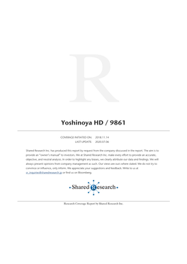 Yoshinoya HD / 9861