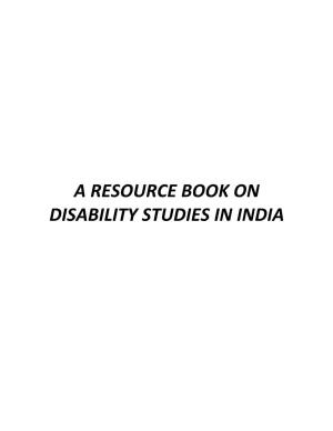 A Resource Book on Disability Studies in India