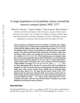 A Single Population of Red Globular Clusters Around the Massive Compact Galaxy NGC 1277