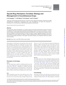 Squash Bug (Hemiptera: Coreidae): Biology and Management in Cucurbitaceous Crops