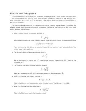 Units in Electromagnetism (PDF)