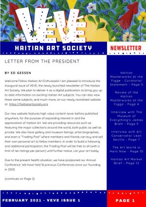 Letter from the President in This Issue