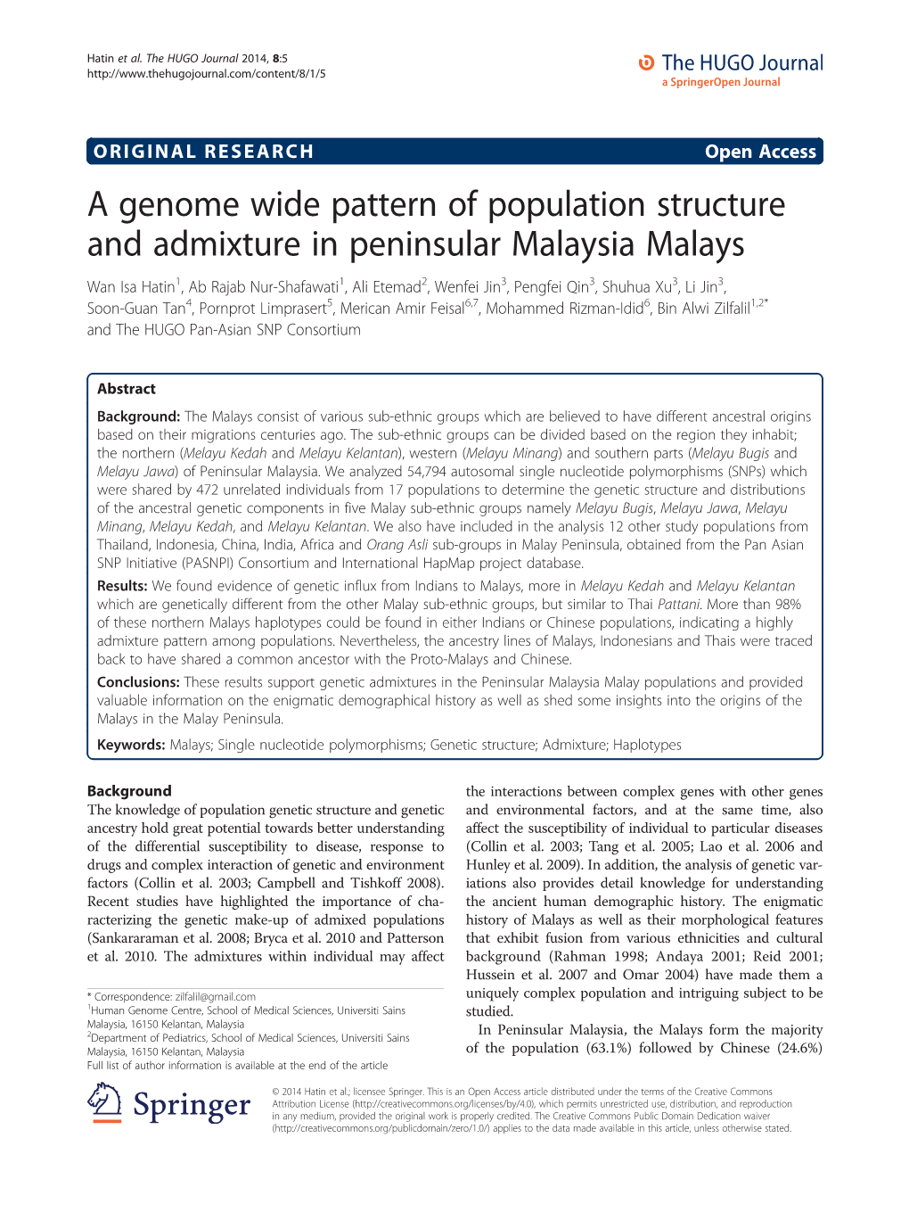 A Genome Wide Pattern of Population Structure and Admixture In