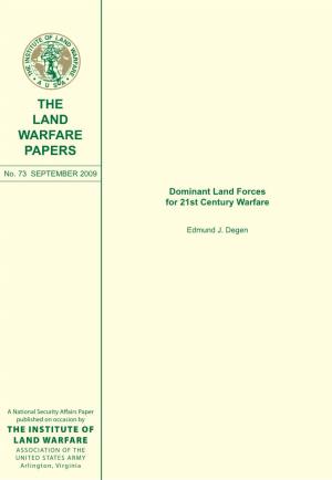 Dominant Land Forces for 21St Century Warfare