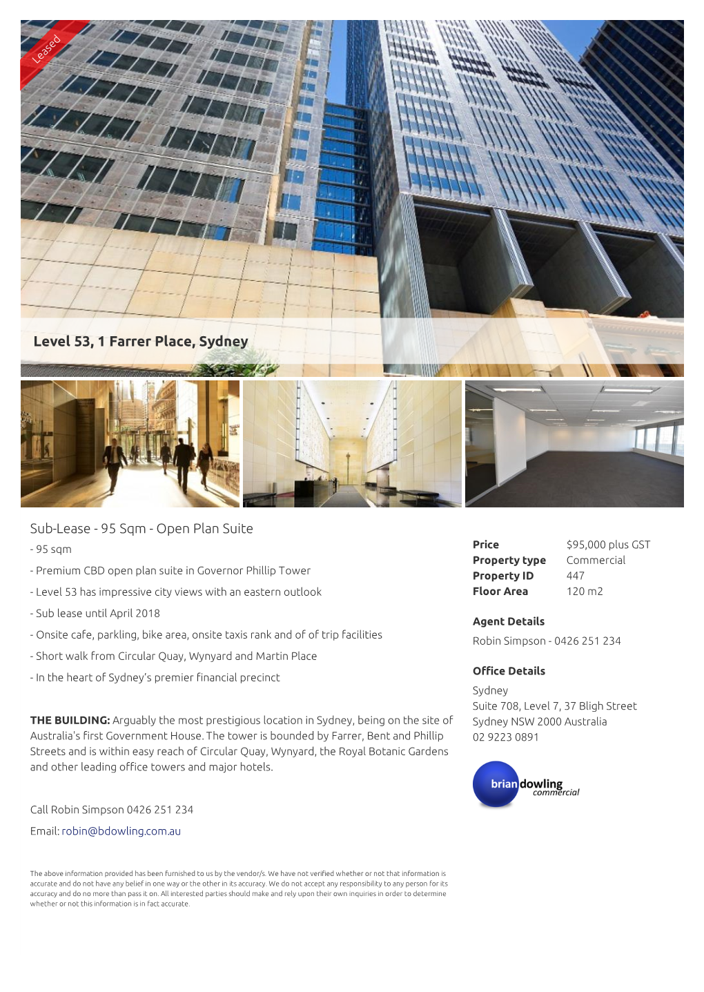 Level 53, 1 Farrer Place, Sydney