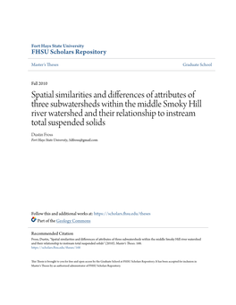 Spatial Similarities and Differences of Attributes of Three Subwatersheds