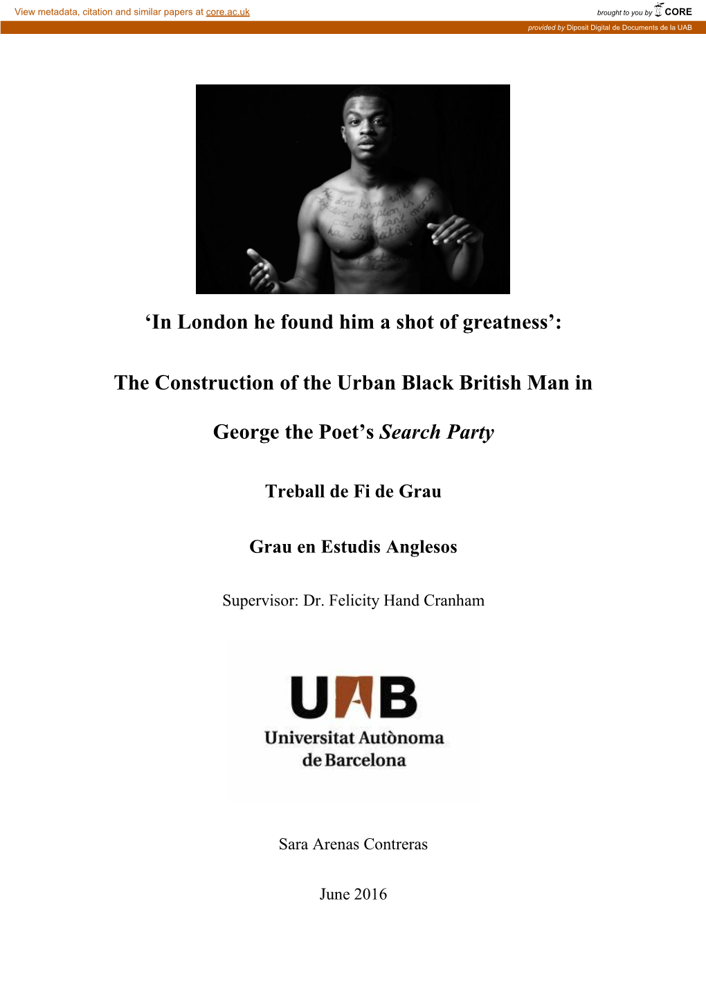 The Construction of the Urban Black British Man in George the Poet's