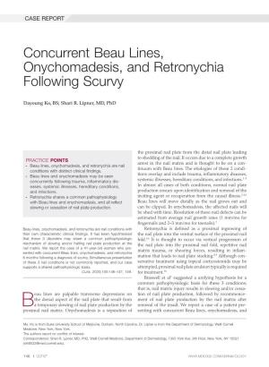 Concurrent Beau Lines, Onychomadesis, and Retronychia Following Scurvy
