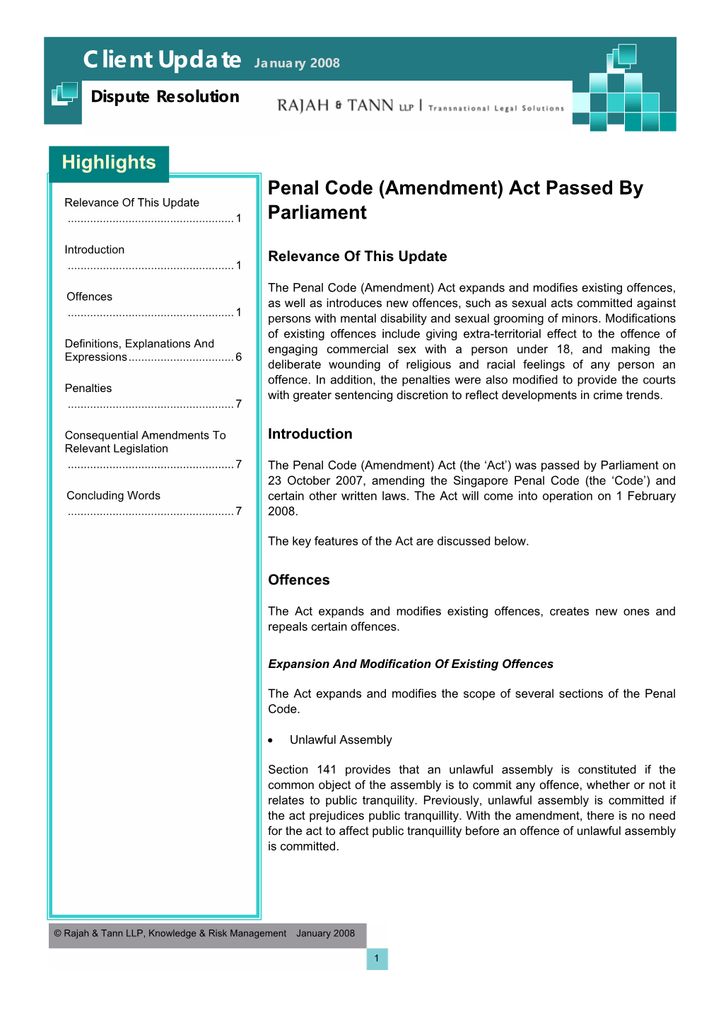 Penal Code (Amendment) Act Passed by Parliament