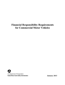Financial Responsibility Requirements for Commercial Motor Vehicles