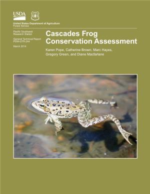 Cascades Frog Conservation Assessment