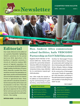 Newslettera QUARTERLY NEWS BULLETIN APRIL - JUNE 2014 ISSUE 1 EDCO Newslettera P R I L - J U N E 2 0 1 4 FACEBOOK: Volunteer Efforts for Development Concerns
