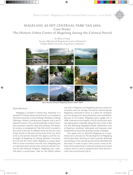 MAGELANG AS HET CENTRAAL PARK VAN JAVA Case Study: the Historic Urban Center of Magelang During the Colonial Period