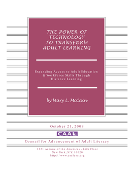 The Power of Technology to Transform Adult Learning