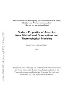 Surface Properties of Asteroids from Mid-Infrared Observations and Thermophysical Modeling