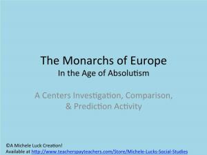 The Monarchs of Europe in the Age of Absolu Sm